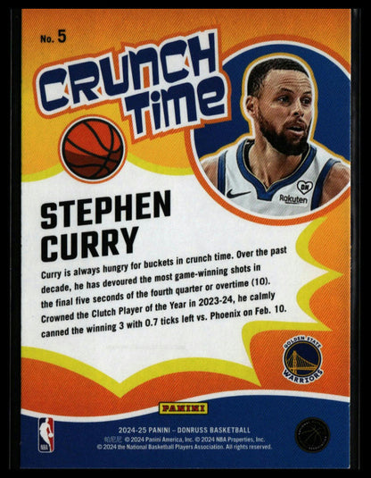 2024-25 Donruss Stephen Curry Crunch Time Press Proof Purple #5
