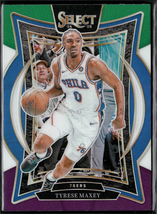 2024-25 Panini Select Tyrese Maxey Green White Purple Prizm #20