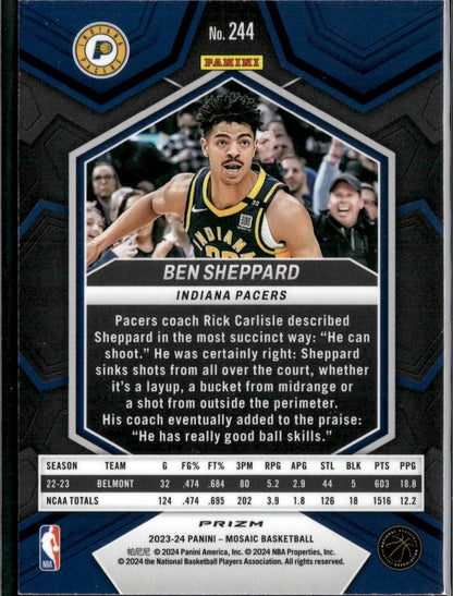 2023-24 Panini Mosaic Ben Sheppard Rookie Silver Mosaic #244