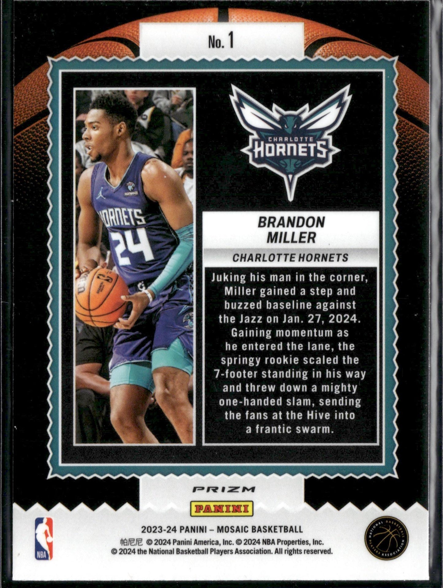 2023-24 Panini Mosaic Brandon Miller Jam Masters Mosaic #1