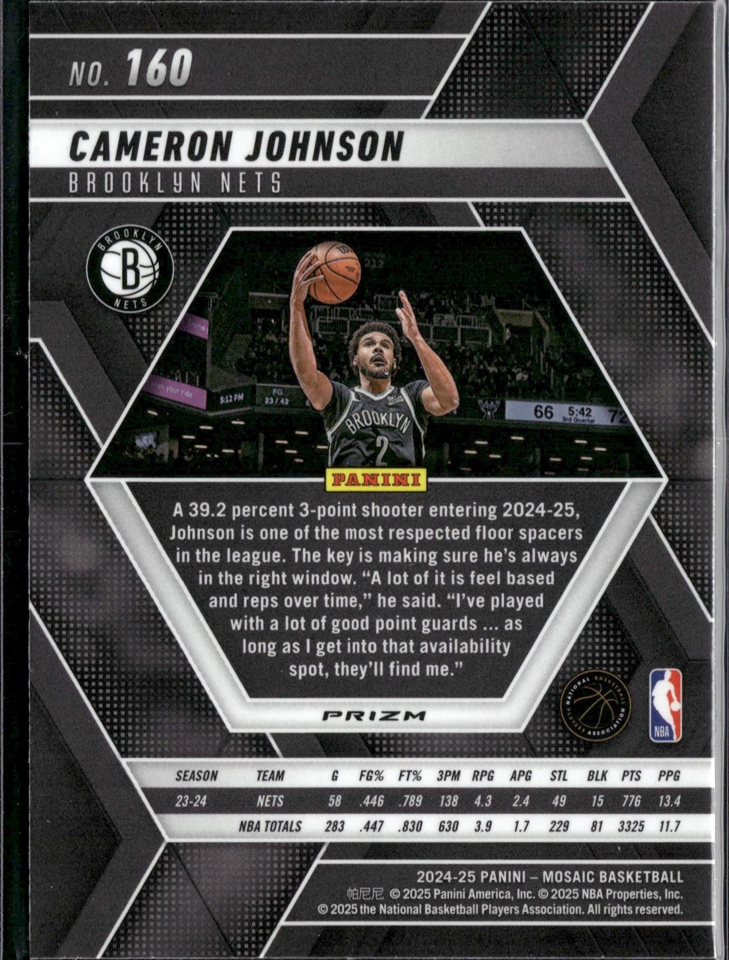 2024-25 Panini Mosaic Cameron Johnson Green Mosaic #160