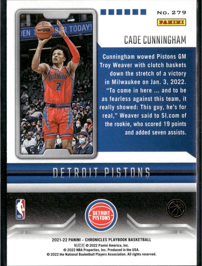 2021-22 Panini Chronicles Cade Cunningham Rookie #279