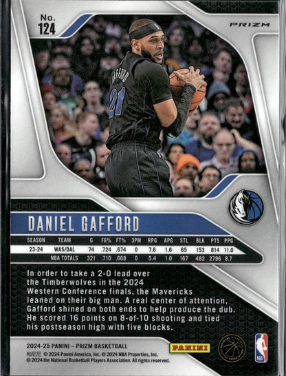 2024-25 Panini Prizm Daniel Gafford Prizms Silver #124