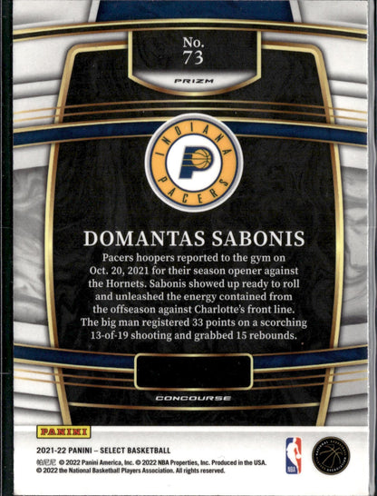2021-22 Panini Select Domantas Sabonis Blue Shimmer Prizms #73