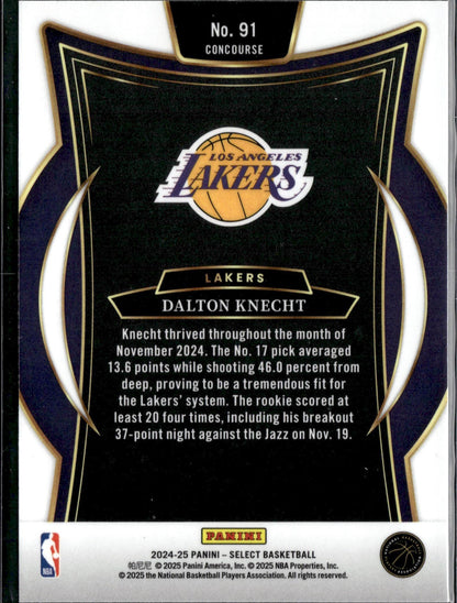 2024-25 Panini Select Dalton Knecht Rookie Blue (Retail) #91