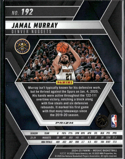 2024-25 Panini Mosaic Jamal Murray Reactive Blue Mosaic #192