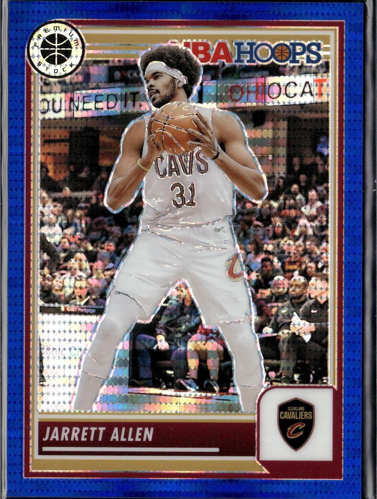 2023-24 Hoops Premium Stock Jarrett Allen Blue Pulsar #/75 #104