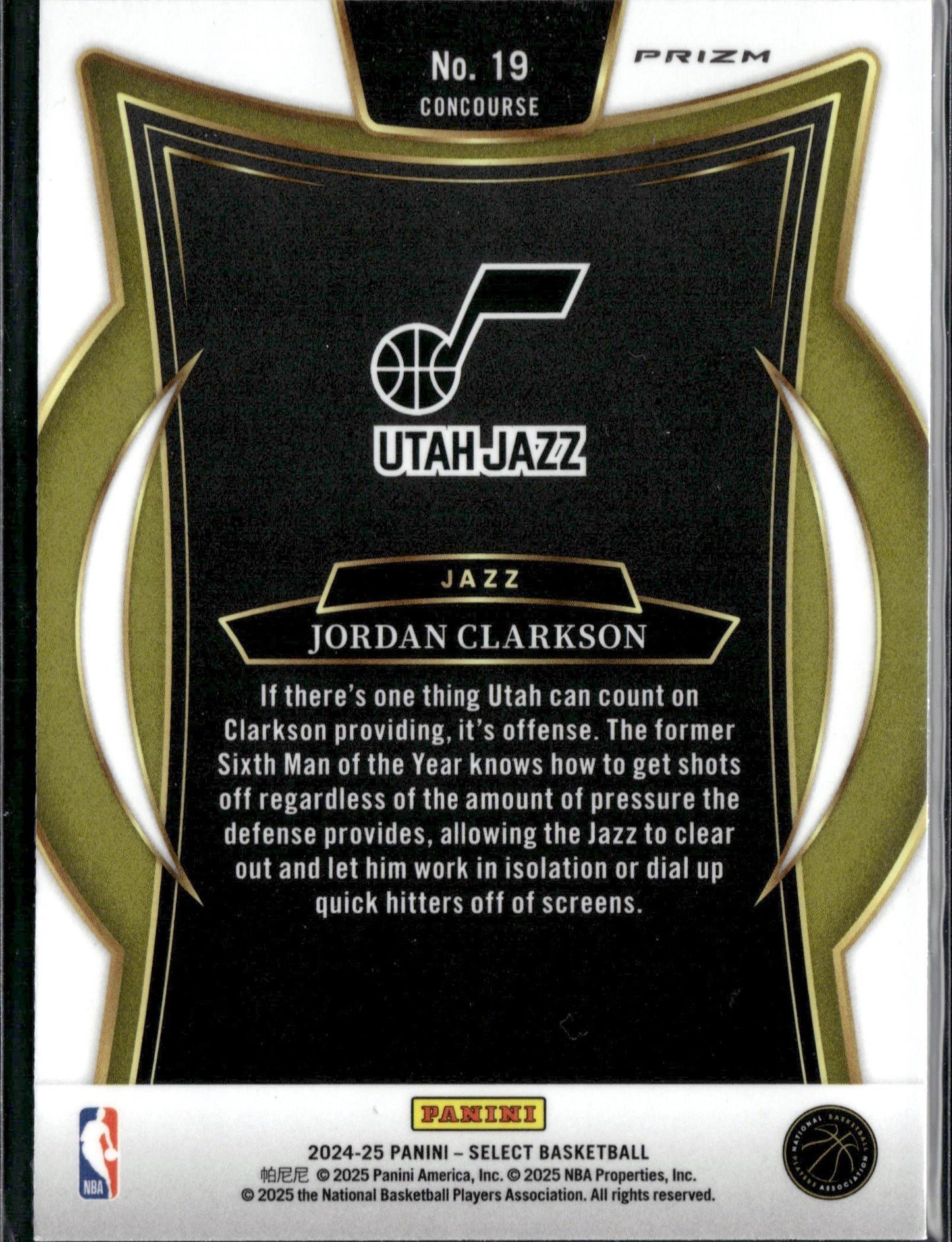 2024-25 Panini Select Jordan Clarkson Red Cracked Ice Prizm #19
