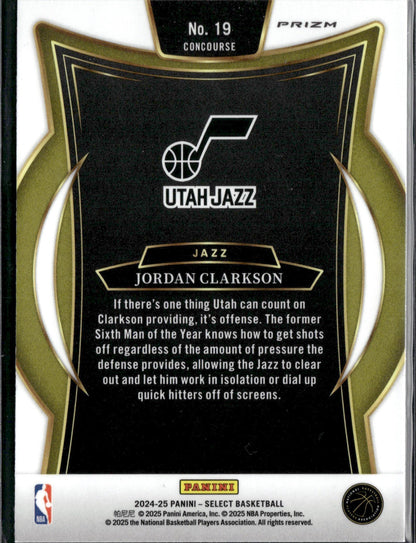 2024-25 Panini Select Jordan Clarkson Red Cracked Ice Prizm #19