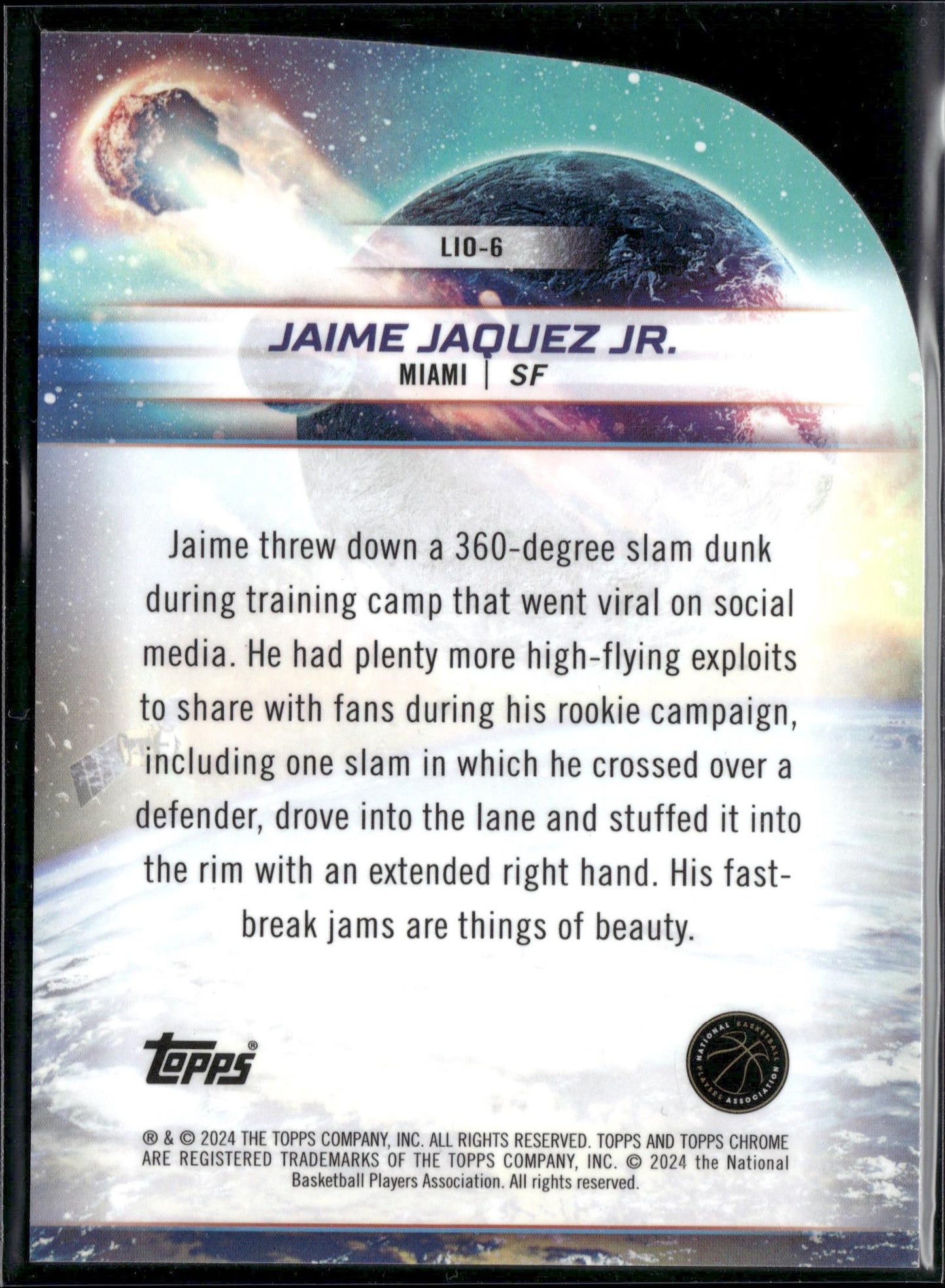 2023-24 Topps Chrome Cosmic Jaime Jaquez Jr. Launched Into Orbit #LIO-6