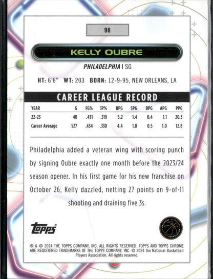 2023-24 Topps Chrome Cosmic Kelly Oubre Refractors #98
