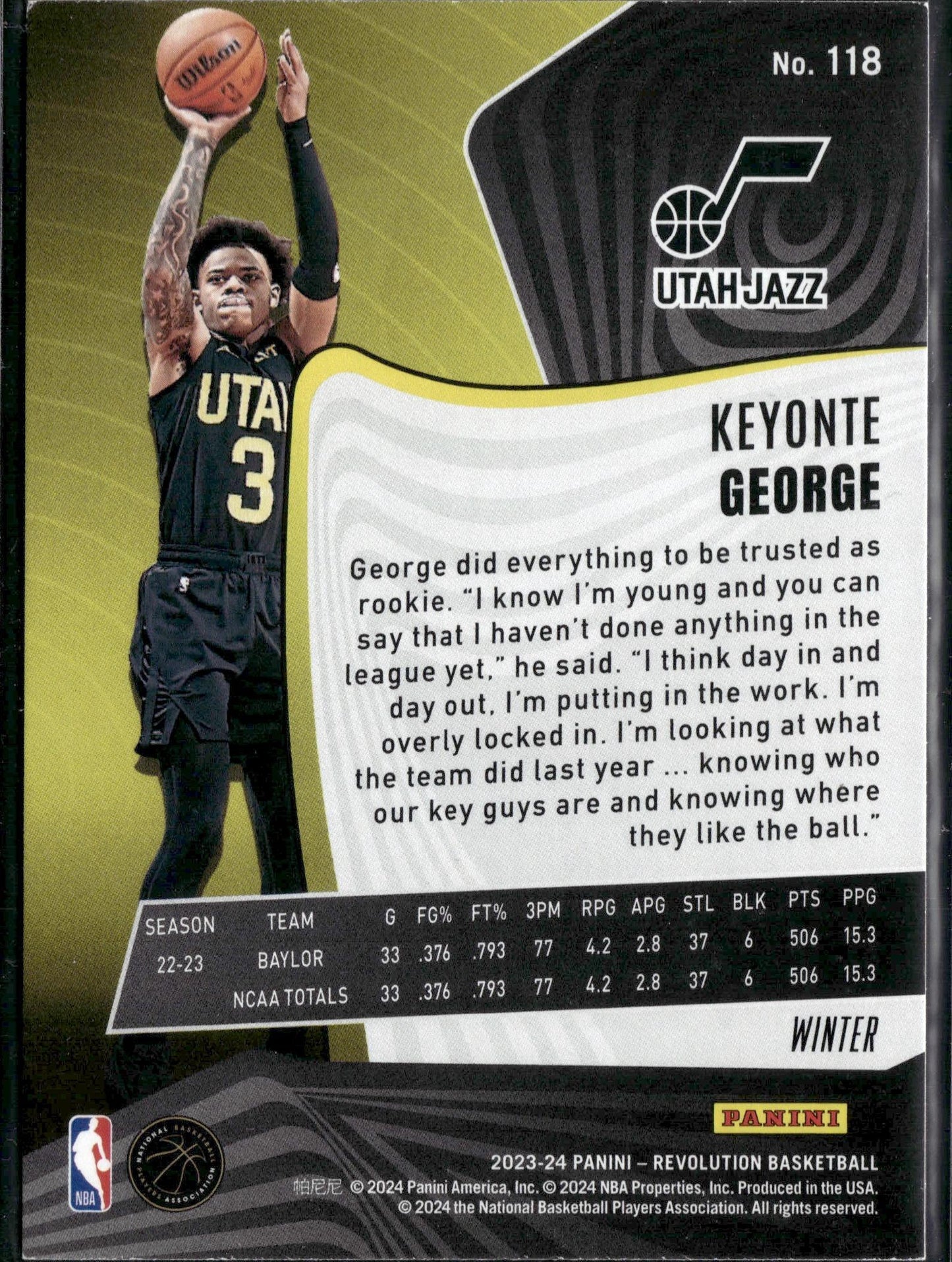 2023-24 Panini Revolution Keyonte George Rookie Winter #118