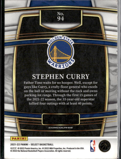 2021-22 Panini Select Stephen Curry Blue (Retail Base) #94