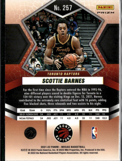 2021-22 Panini Mosaic Scottie Barnes Silver #257