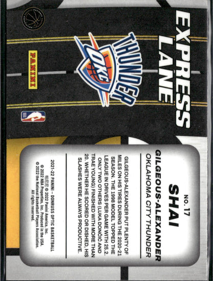 2021-22 Donruss Optic Shai Gilgeous-Alexander Express Lane #17 *READ*