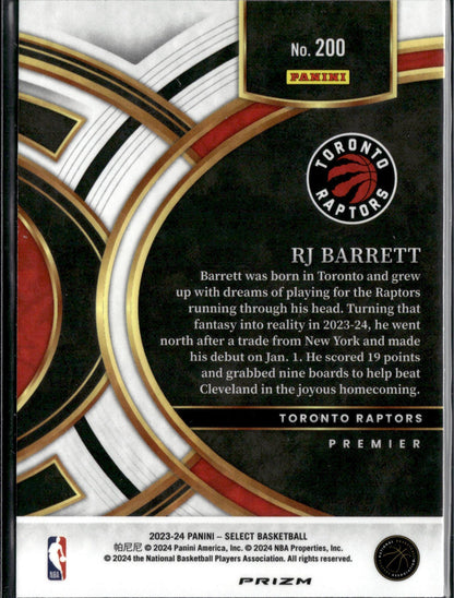 2023-24 Panini Select RJ Barrett Green Shock Prizms #200