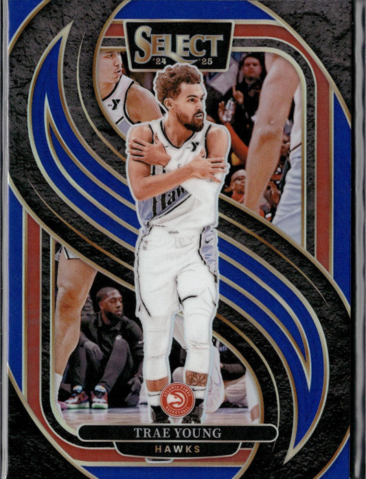 2024-25 Panini Select Trae Young Blue Prizm #123