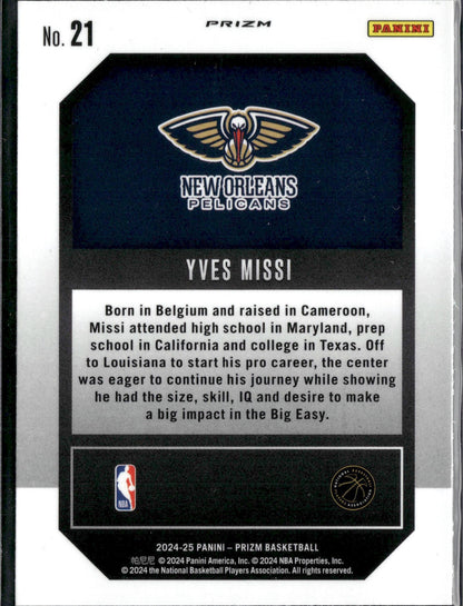 2024-25 Panini Prizm Yves Missi Emergent Prizms Green #21