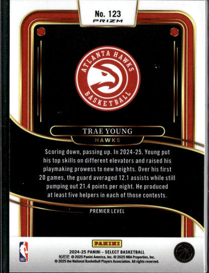2024-25 Panini Select Trae Young Orange Flash Prizm #123