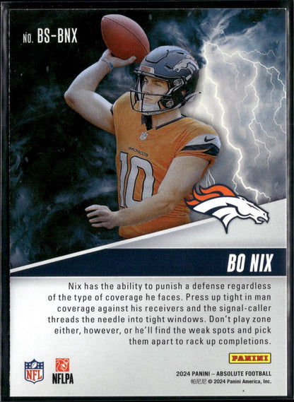 2024 Panini Absolute Bo Nix By Storm #BS-BNX