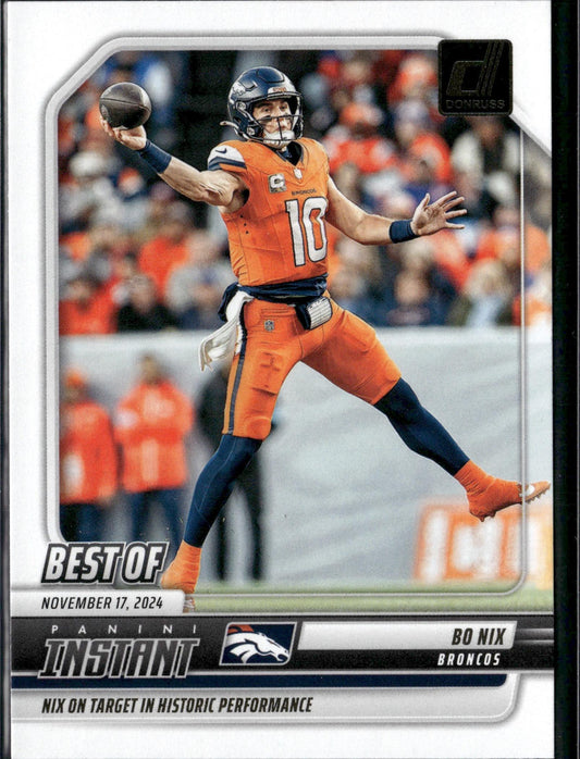 2025 Donruss Bo Nix Best of Instant #INS-BNX