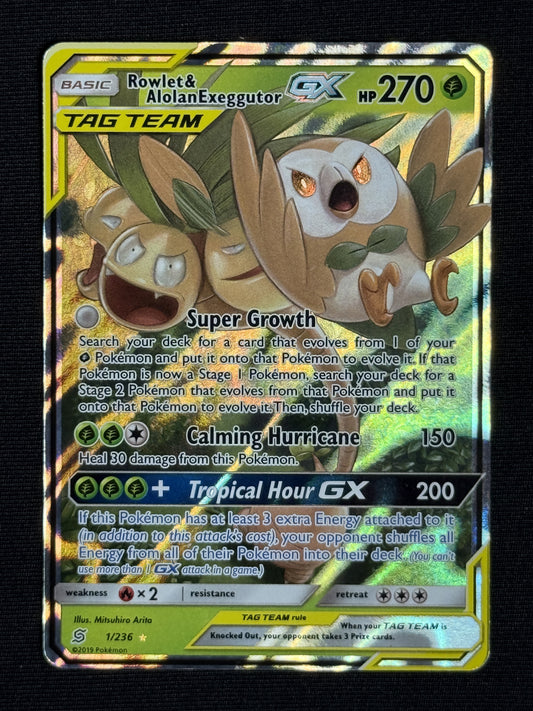 SM - Unified Minds Rowlet & Alolan Exeggutor GX #1/236