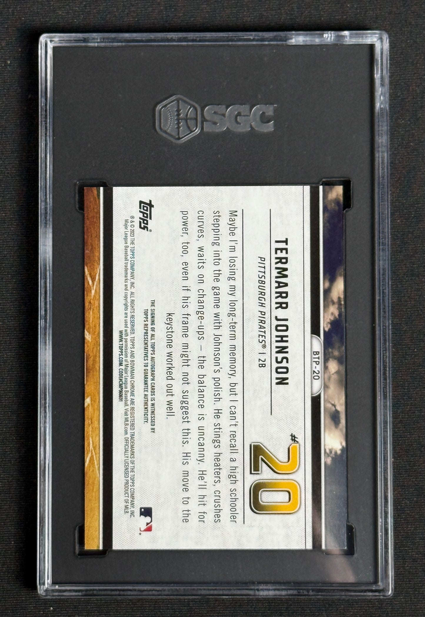 2023 Bowman Termarr Johnson Top 100 True Gold Auto /50 BTP20 eBay 1/1 SGC GEM 10