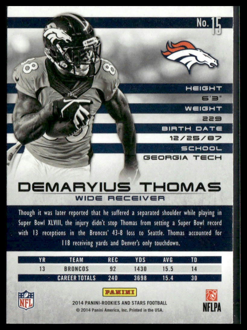 2014 Panini Rookies & Stars Demaryius Thomas #15