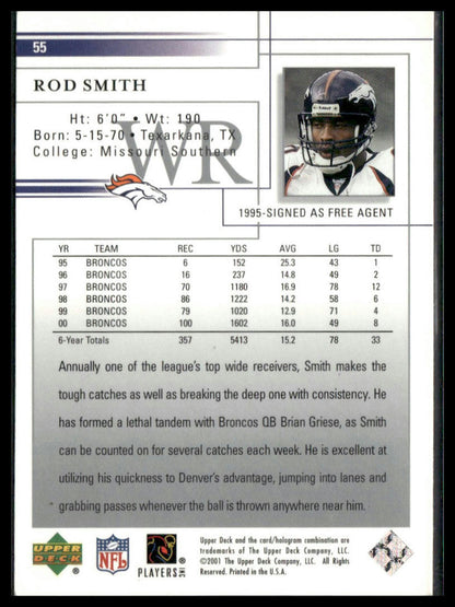 2001 Upper Deck Rod Smith #55