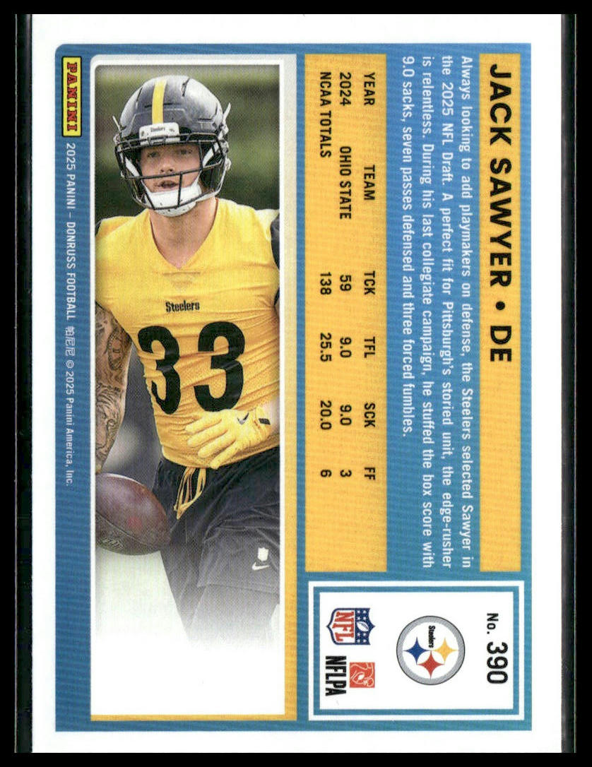 2025 Donruss Jack Sawyer Rookie Press Proofs Red #390