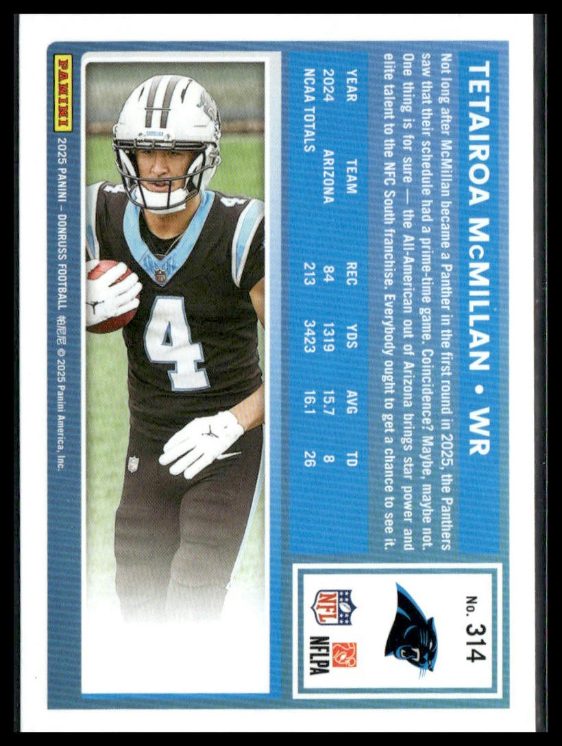 2025 Donruss Tetairoa McMillan Rookie #314