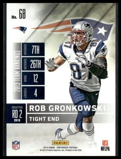 2014 Panini Contenders Rob Gronkowski #68