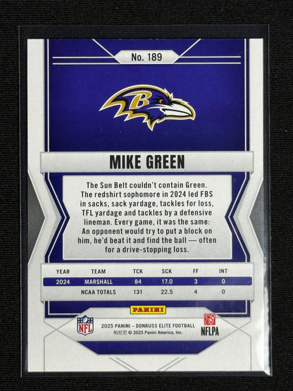2025 Donruss Elite Mike Green Rookie Orange #/199 #189
