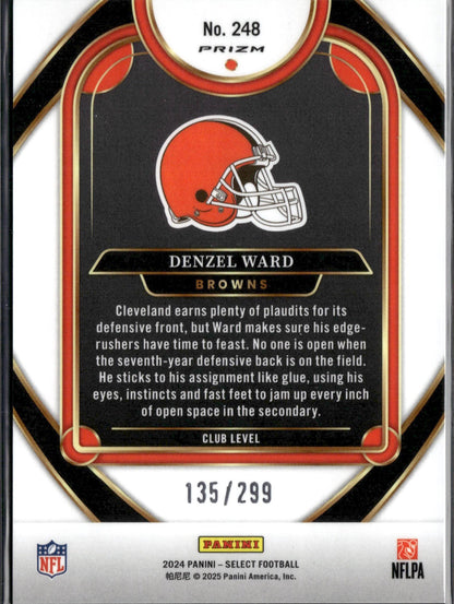 2024 Panini Select Denzel Ward Copper Prizm Shock #/299 #248