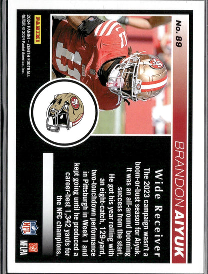 2024 Panini Zenith Brandon Aiyuk 2nd Down #/50 #89