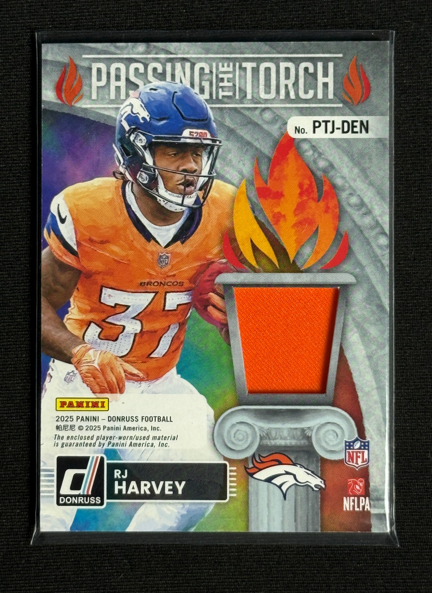 2025 Donruss Terrell Davis / RJ Harvey Passing the Torch Jerseys #/199 #PTJ-DEN