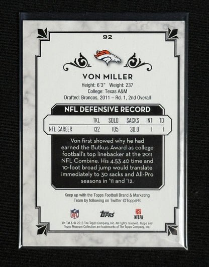 2013 Topps Museum Collection Von Miller #92