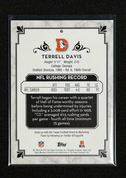 2013 Topps Museum Collection Terrell Davis Copper #6