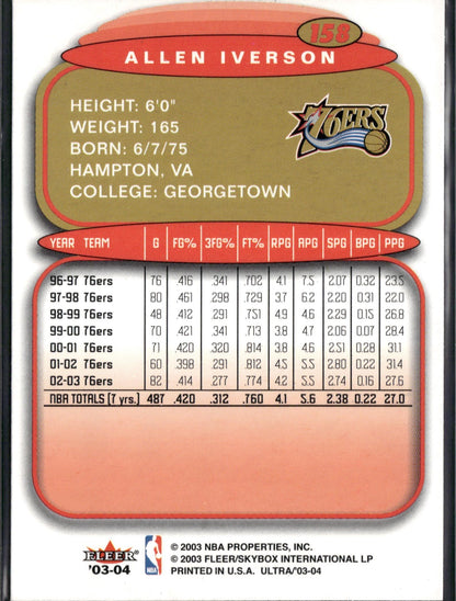 2003-04 Ultra Allen Iverson #158