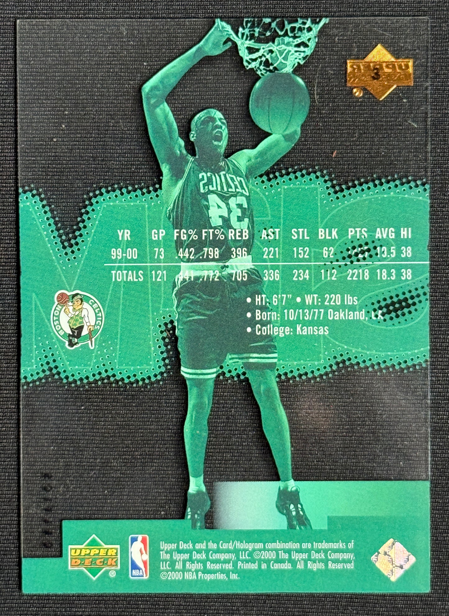 2000-01 Upper Deck Slam Paul Pierce #3