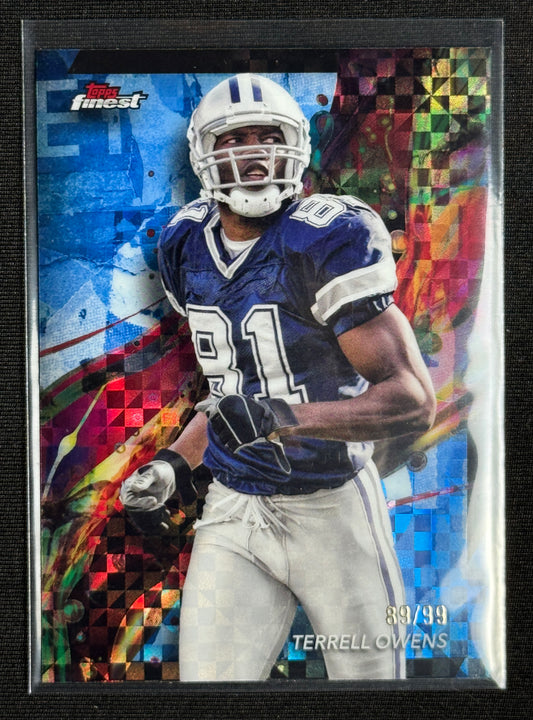2024 Finest Terrell Owens Blue Checkerboard Refractor #/99 #16