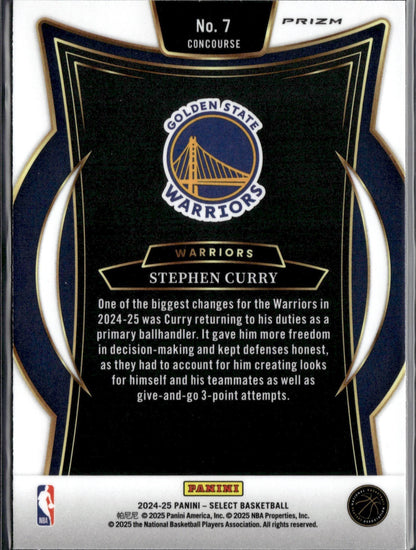 2024-25 Panini Select Stephen Curry Silver Prizm #7
