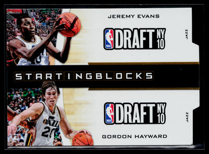 2010-11 Panini Jeremy Evans / Gordon Hayward Starting Blocks Die Cut #/49 #13