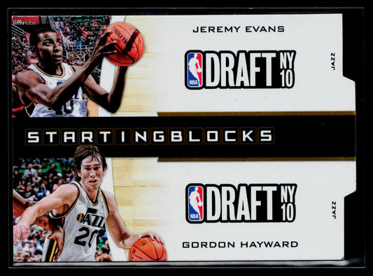 2010-11 Panini Jeremy Evans / Gordon Hayward Starting Blocks Die Cut #/49 #13