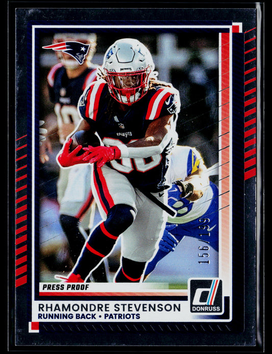 2025 Donruss Rhamondre Stevenson Press Proofs Silver #/199 #63