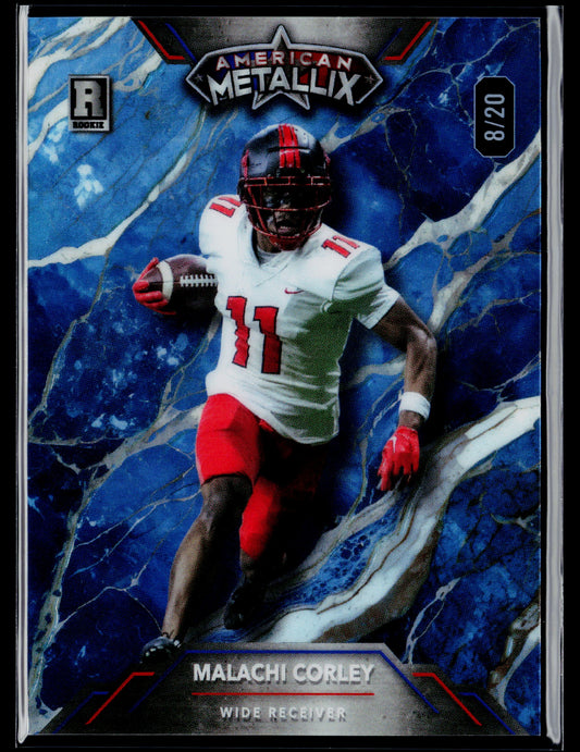 2023 Wild Card Metallix WildMarble Blue/White Malachi Corley #/20 #WMM-MC