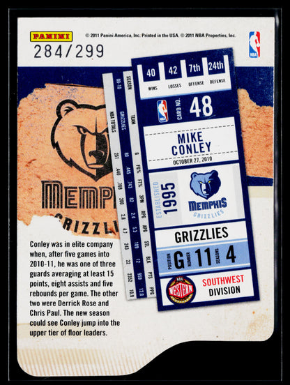 2010-11 Playoff Contenders Patches Mike Conley Die Cuts Silver #/299 #48