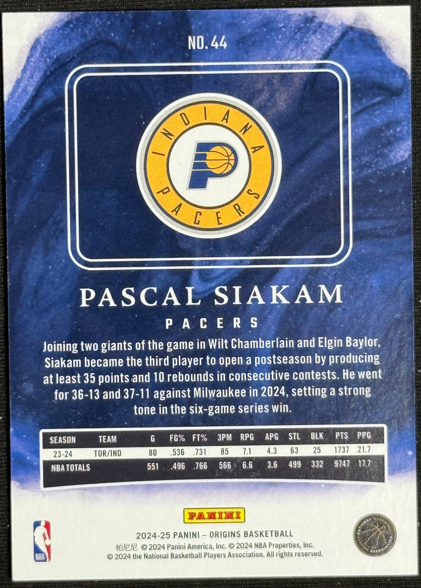 2024-25 Panini Origins Pascal Siakam #44