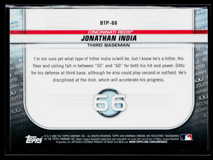 2020 Bowman Jonathan India Chrome Bowman Scouts Top 100 #BTP-66