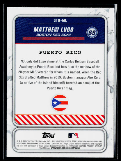 2020 Bowman Matthew Lugo Chrome Spanning the Globe #STG-ML